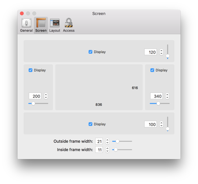 Kiosk Software Preferences Window - Layout Screen